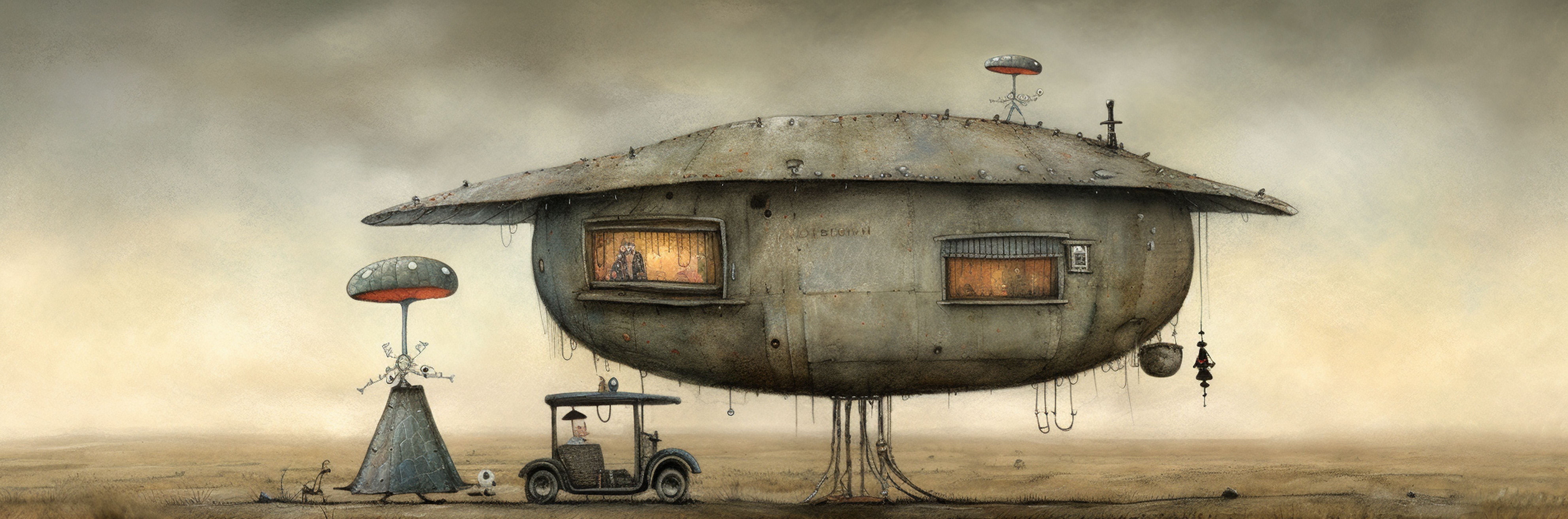 Ramades - House, car and flying saucer 1